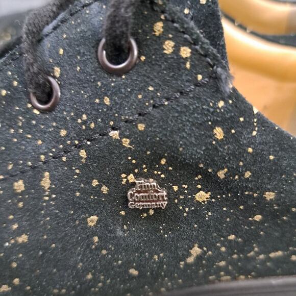 Finn Comfort Ikebukuro Black Nubuck Glitter Sneaker Shoes Women's 7.5 US - Picture 12 of 13